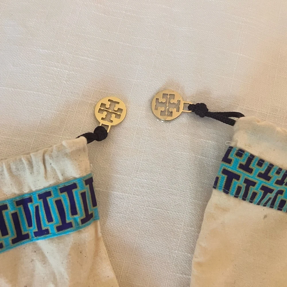 Tory Burch Dust bag Beige Drawstring Bags with Blue Trim